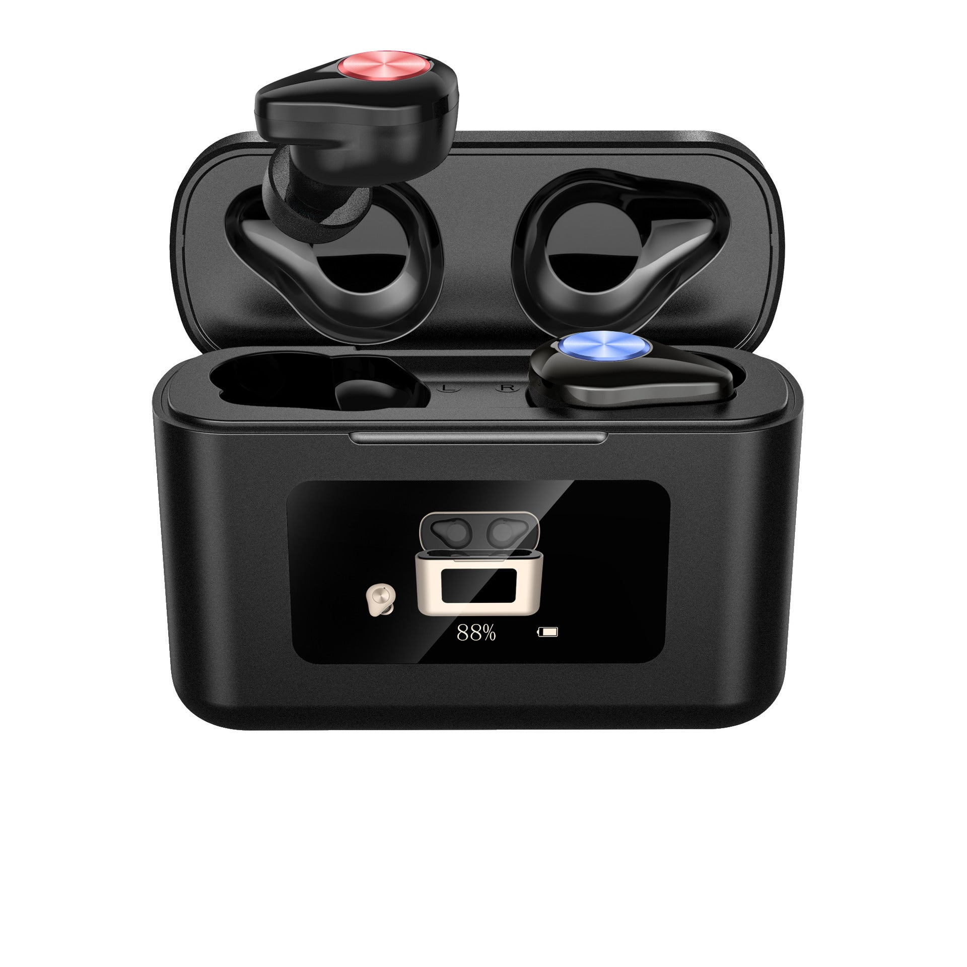 HKM-495955 Bluetooth V5.0 Multifunctional Digital Display Headset with 200H Standby Time and Hi-Fi Sound