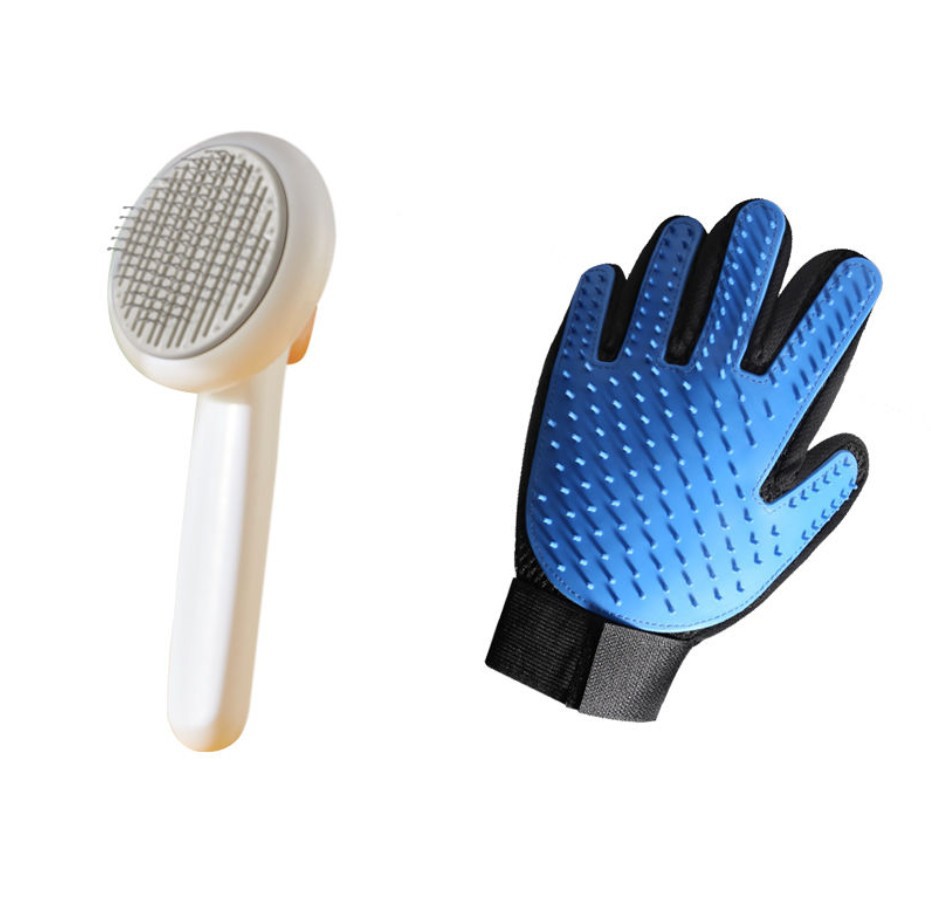 HKM-4960317 Self-Cleaning Pet Comb with Massage Beads for Dog and Cat Hair Removal
