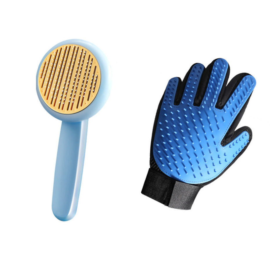 HKM-4960317 Self-Cleaning Pet Comb with Massage Beads for Dog and Cat Hair Removal