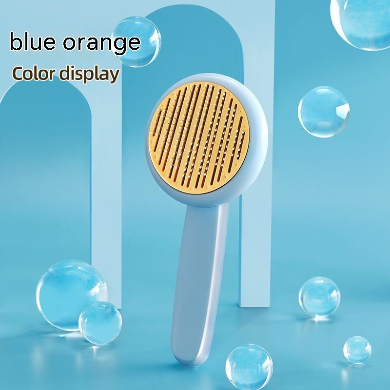 HKM-4960317 Self-Cleaning Pet Comb with Massage Beads for Dog and Cat Hair Removal