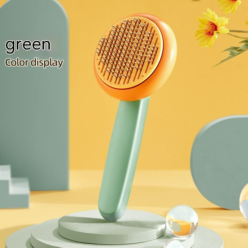HKM-4960317 Self-Cleaning Pet Comb with Massage Beads for Dog and Cat Hair Removal