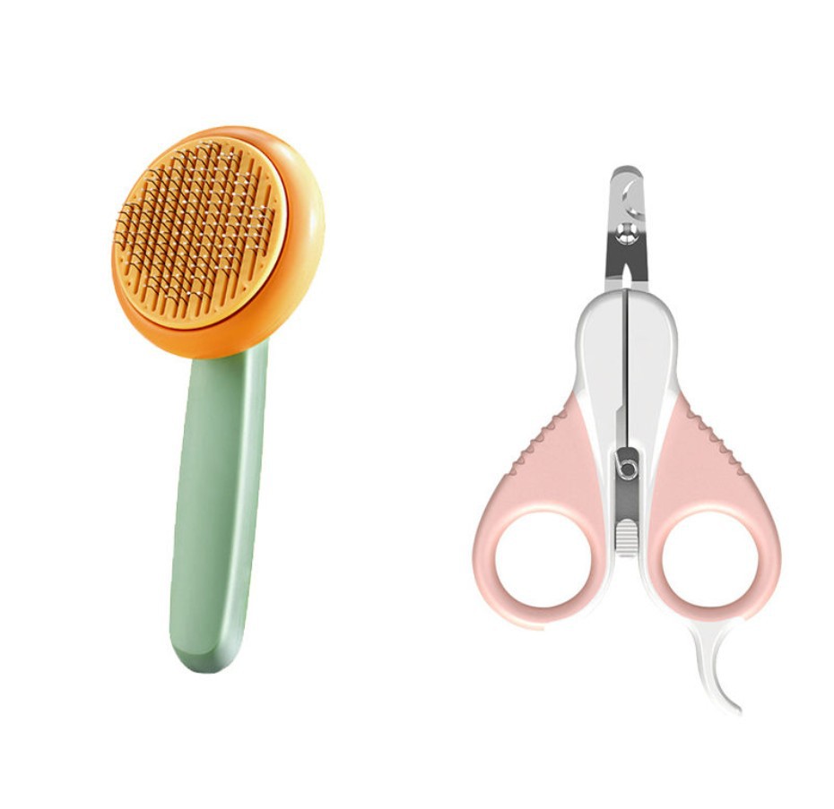 HKM-4960317 Self-Cleaning Pet Comb with Massage Beads for Dog and Cat Hair Removal