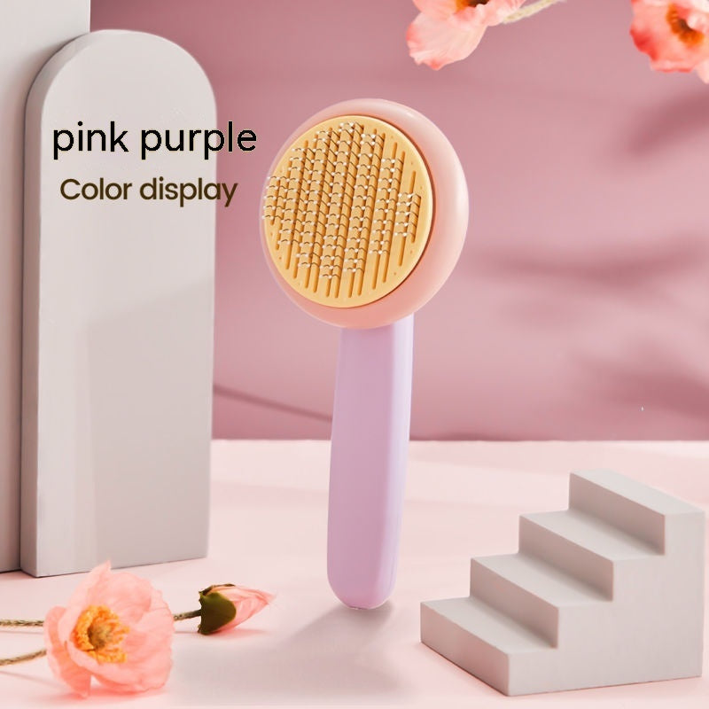 HKM-4960317 Self-Cleaning Pet Comb with Massage Beads for Dog and Cat Hair Removal
