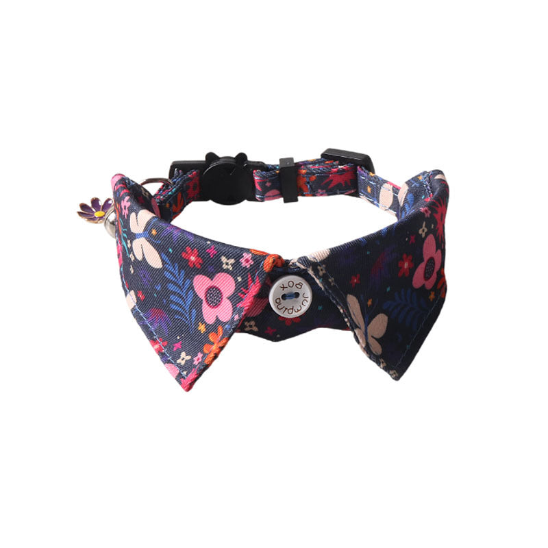 HKM-4960701 Fruit Blossom Series Cat Collar in Various Colors and Patterns, Peach Skin Fabric, 1x28cm