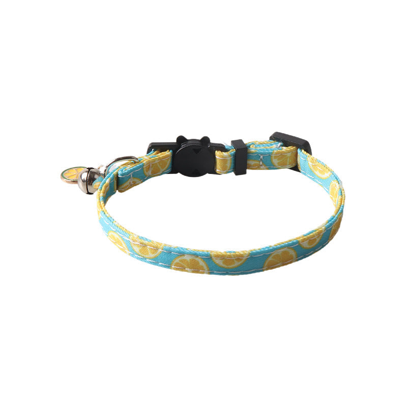 HKM-4960701 Fruit Blossom Series Cat Collar in Various Colors and Patterns, Peach Skin Fabric, 1x28cm