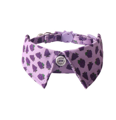 HKM-4960701 Fruit Blossom Series Cat Collar in Various Colors and Patterns, Peach Skin Fabric, 1x28cm