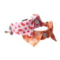 HKM-4960701 Fruit Blossom Series Cat Collar in Various Colors and Patterns, Peach Skin Fabric, 1x28cm