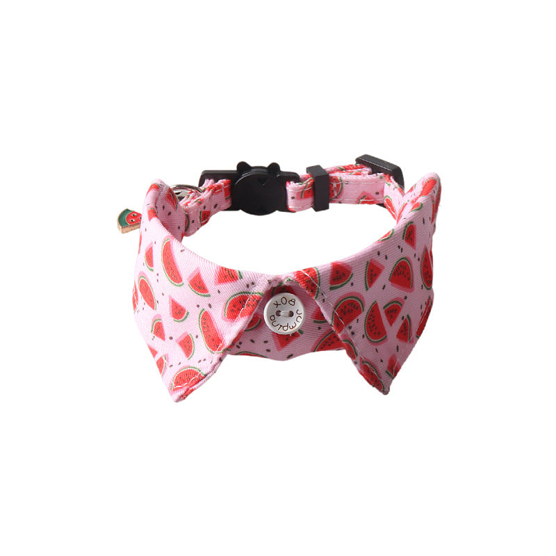HKM-4960701 Fruit Blossom Series Cat Collar in Various Colors and Patterns, Peach Skin Fabric, 1x28cm