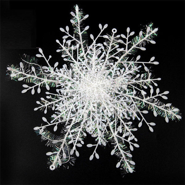 HKM-496211 Brushed Plastic Christmas Snowflake Decorations for Festive Home Accents