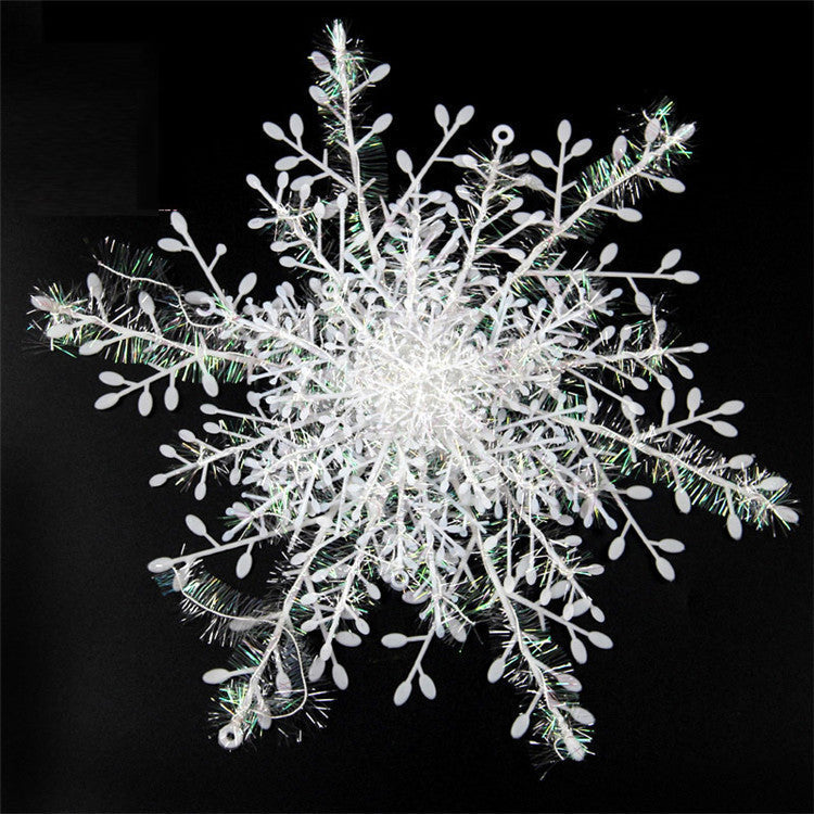 HKM-496211 Brushed Plastic Christmas Snowflake Decorations for Festive Home Accents