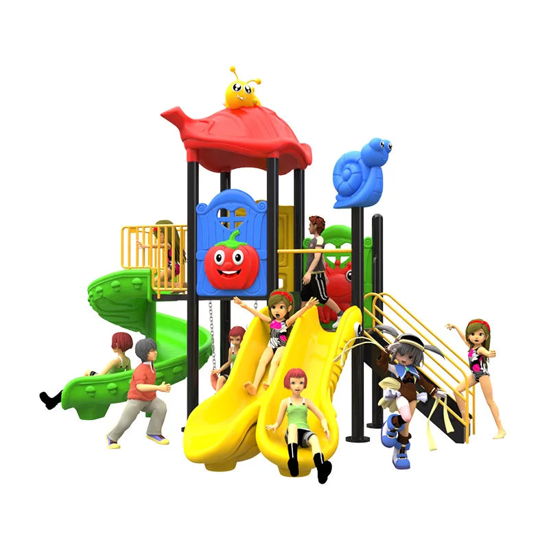 HKM-496211 Outdoor Large Slide and Swing Set for Children's Play Areas