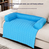 HKM-4963133 Comfortable Blue Ice Silk Dog Bed for All Seasons - Sizes S, XL, 2XL