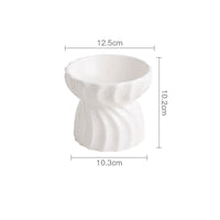 HKM-4964669 Ceramic Cat Bowl with High Feet - Anti-Tipping Design, Available in Dark Green, Yellow Snowflakes, Beige Snowflakes, White Snowflakes