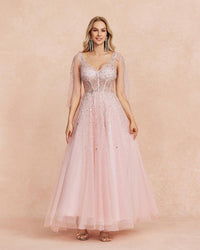 HKM-496467 Elegant Pink Luxury Women’s Dress - EZ25057 Model