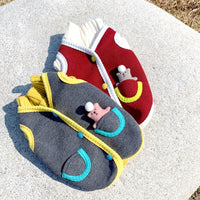 HKM-4965053 Cute Rabbit Cardigan Sweater for Dogs - Cotton Casual Pet Apparel, Sizes S-XXL