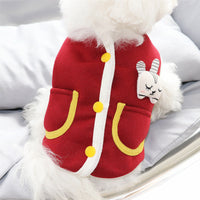 HKM-4965053 Cute Rabbit Cardigan Sweater for Dogs - Cotton Casual Pet Apparel, Sizes S-XXL