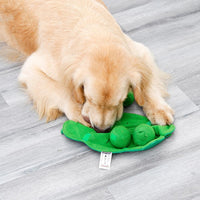 HKM-4965309 Plush Pea Dog Sniffing Toy with Vocalization for Boredom Relief and Teething Fun