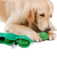HKM-4965309 Plush Pea Dog Sniffing Toy with Vocalization for Boredom Relief and Teething Fun