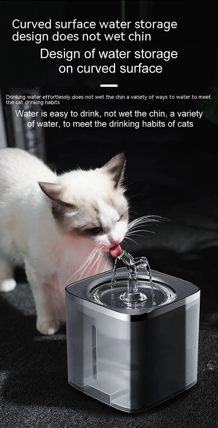 HKM-496531 Automated 2L Cat and Dog Water Dispenser with Quiet Operation and Sensor Function