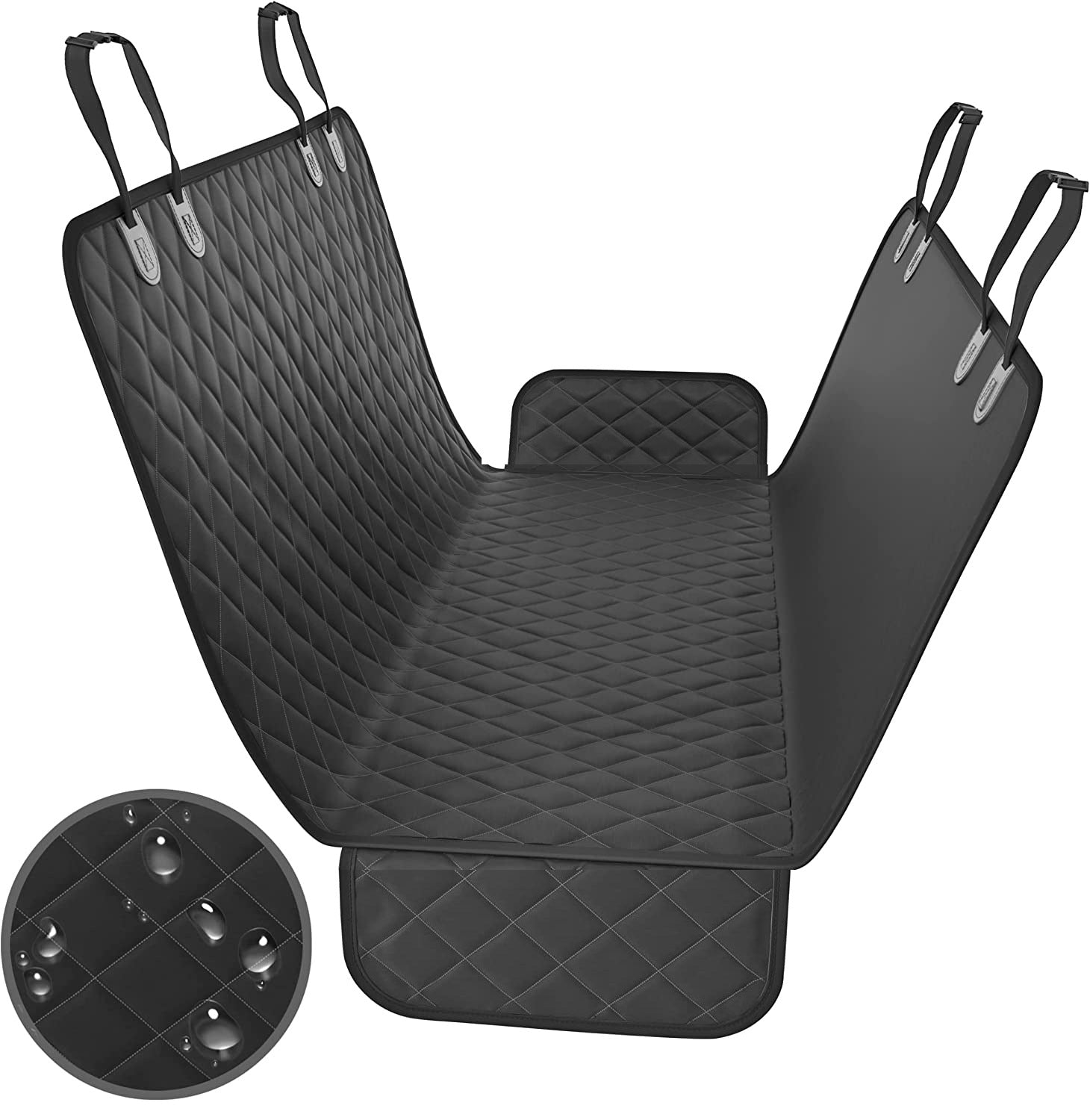 HKM-4966333 Waterproof Dog Kennel Cushion for Rear Car Seat - 54x58 inches, Cloth Material, Available in Black, Orange, Blue