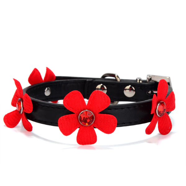 HKM-4966461 Sunflower PU Pet Collar in Multiple Colors and Sizes