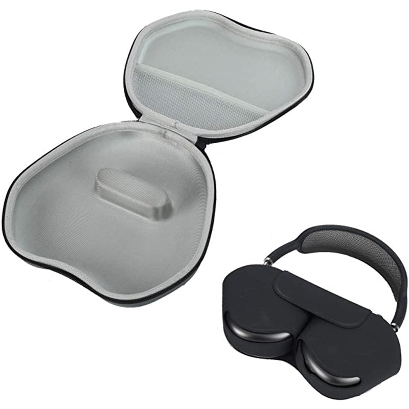 HKM-496659 Hard Shell Storage Case for AirPods Max with Lanyard - Anti-Drop Protection, Gray or Black Options