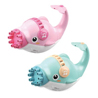 HKM-496723 Dolphin Design Electric Bubble Maker Toy for Kids - 10 Holes Automatic Soap Bubbles Machine