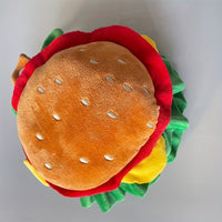 HKM-4967741 Funny Cat Burger Headdress Collar - Whimsical Pet Cartoon Hat