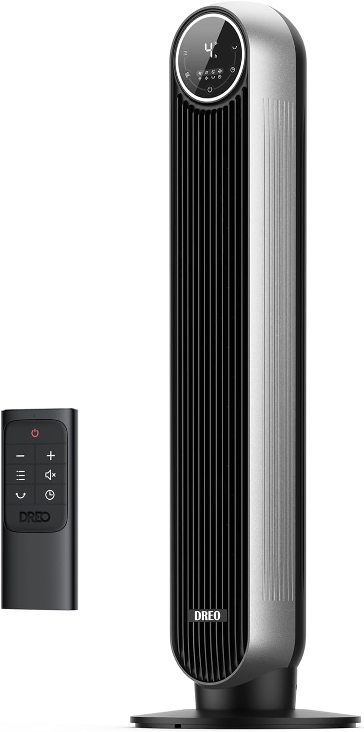 HKM-4967763 2026 DC Motor Tower Fan, 28ft/s High Velocity, 20dB Ultra Quiet, 8 Speeds, 4 Modes, 90° Oscillation, Bladeless, Remote Control, White