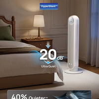 HKM-4967763 2026 DC Motor Tower Fan, 28ft/s High Velocity, 20dB Ultra Quiet, 8 Speeds, 4 Modes, 90° Oscillation, Bladeless, Remote Control, White