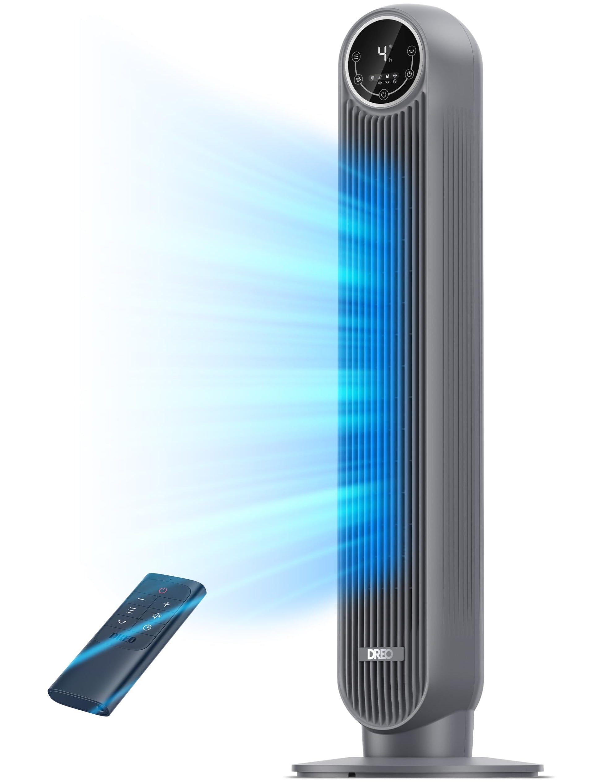HKM-4967763 2026 DC Motor Tower Fan, 28ft/s High Velocity, 20dB Ultra Quiet, 8 Speeds, 4 Modes, 90° Oscillation, Bladeless, Remote Control, White