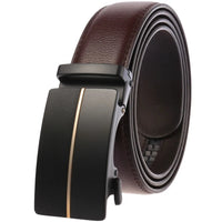 HKM-496787 Men's Leather Belt with Automatic Metal Buckle - Model LY36-22036-1