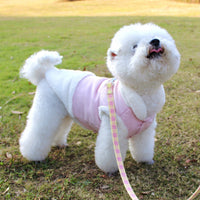 HKM-4968637 Warm Plush Dog Vest with Fur Collar - Soft, Comfortable Pet Clothing in Pink, Navy Blue, Gray, Sizes S-XL