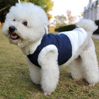 HKM-4968637 Warm Plush Dog Vest with Fur Collar - Soft, Comfortable Pet Clothing in Pink, Navy Blue, Gray, Sizes S-XL
