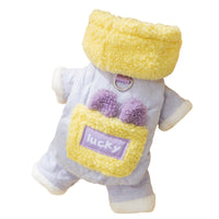 HKM-4969021 Cozy Cotton Dog Outfit with Pockets and 3D Bear Ears for Winter Adventures