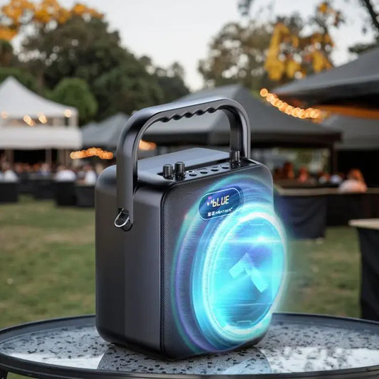 HKM-496915 Portable Bluetooth Outdoor Speaker with RGB Lighting and Remote Control - Model S18