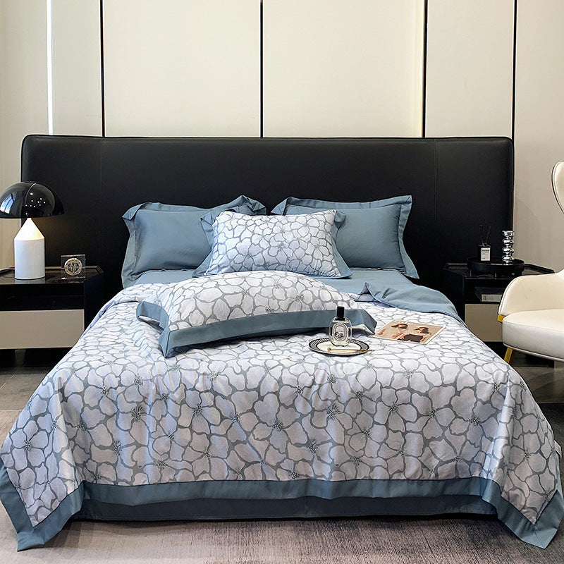 HKM-496915 Summer Duvet Four-Piece Set in Washed Silk with Cool Fiber and Polyester Filler