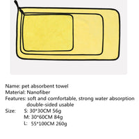 HKM-4969917 Super Absorbent Nano Fiber Pet Bath Towel - Multi-Sized for Dogs and Cats