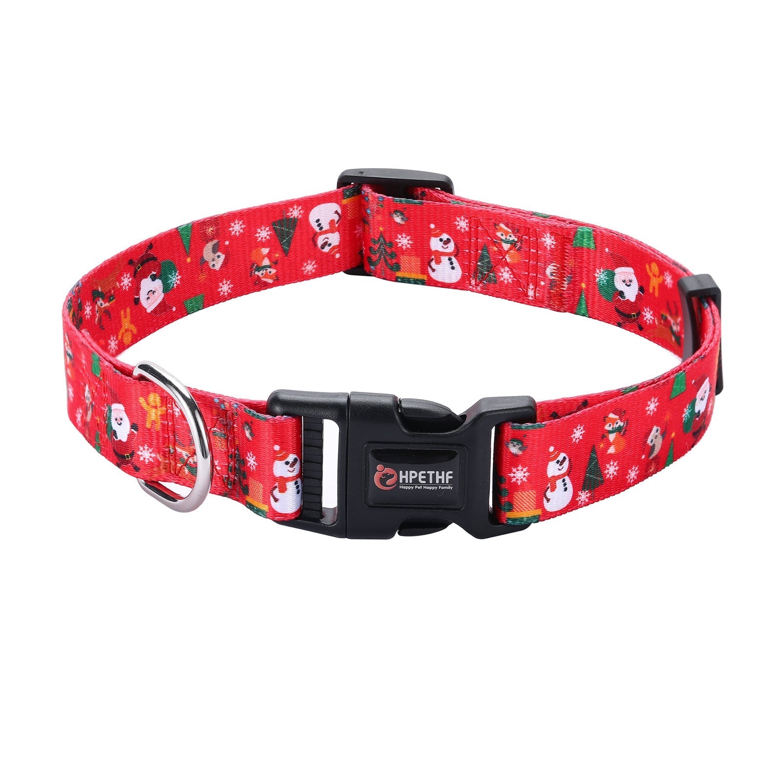 HKM-4970045 Christmas-Themed Pet Collar and Leash Set - Red and Green Polyester Options