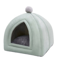 HKM-4970301 Cozy Closed Cat House - Portable Wool Indoor Nest for Small to Medium Pets