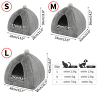 HKM-4970301 Cozy Closed Cat House - Portable Wool Indoor Nest for Small to Medium Pets