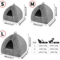 HKM-4970301 Cozy Closed Cat House - Portable Wool Indoor Nest for Small to Medium Pets