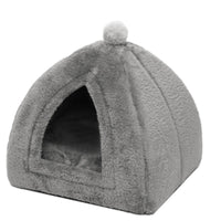 HKM-4970301 Cozy Closed Cat House - Portable Wool Indoor Nest for Small to Medium Pets