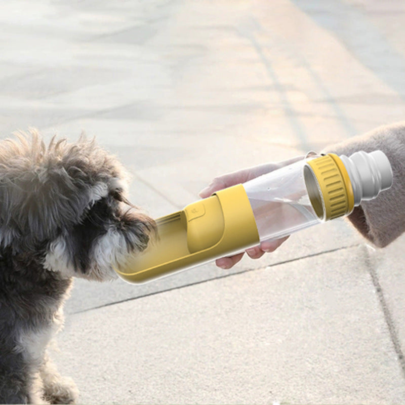 HKM-4971709 Portable Leak-Proof Dog Water Bottle with Built-in Bowl for Travel and Hiking