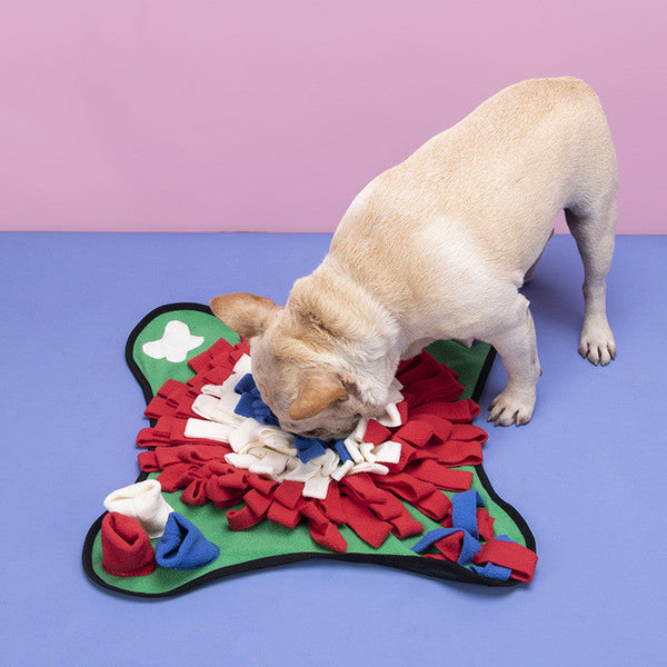 HKM-4972093 Foraging Sniffing Mat for Pets - Stress Relief, Slow Feeding, and Scent Training - Polar Fleece - 45x45cm
