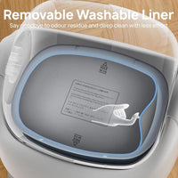 HKM-497363 Automatic Self-Cleaning Cat Litter Box with APP Control and Dual Safety Sensors, Grey-White Plastic
