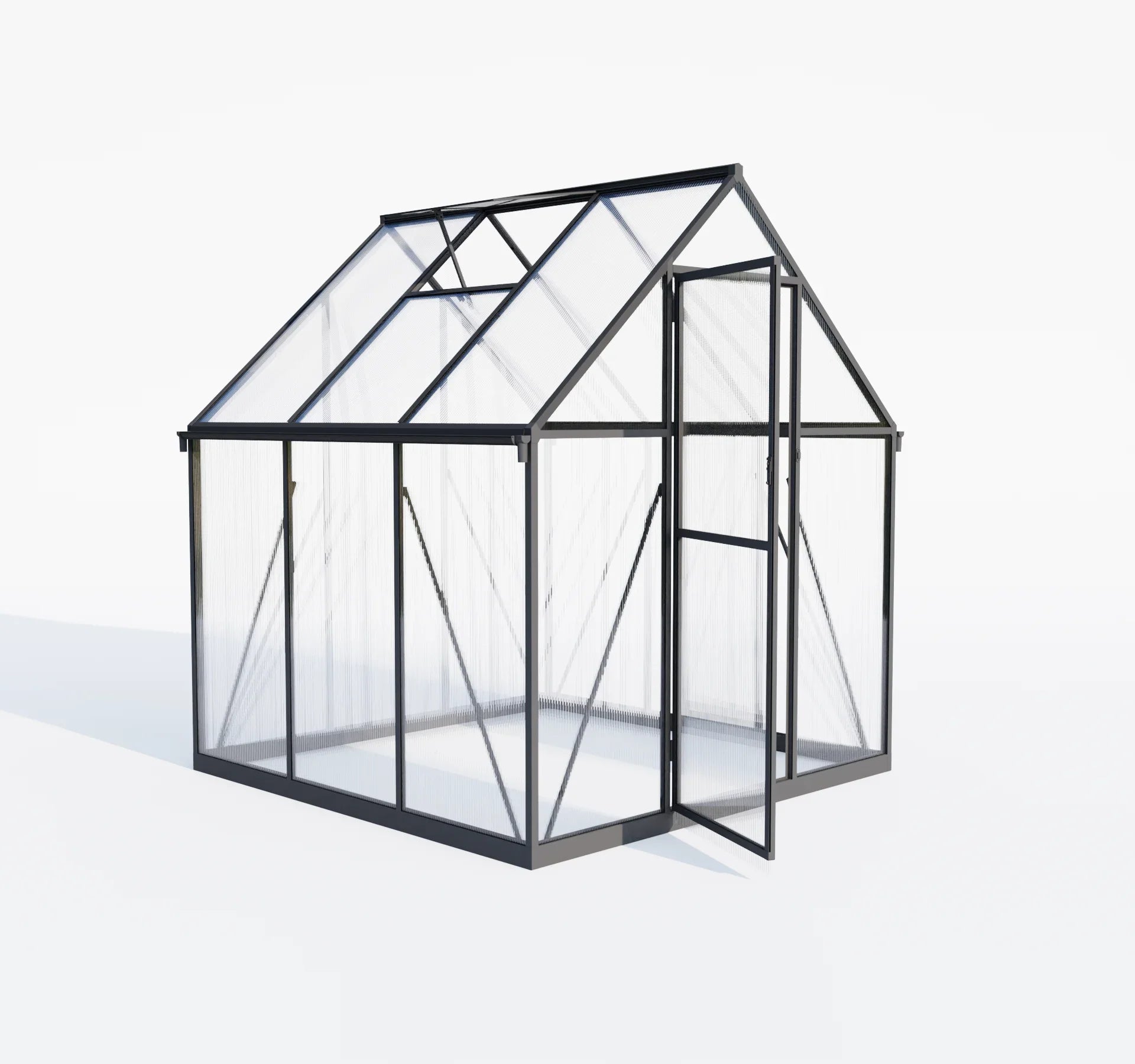 HKM-497427 Sustainable Multi-Span Greenhouse with Polycarbonate Panels for Outdoor Flower Cultivation