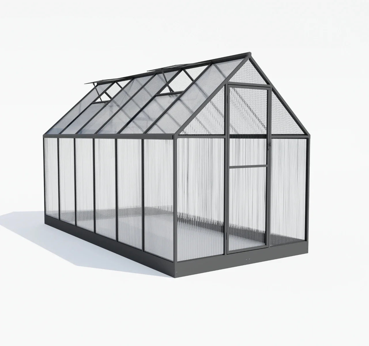 HKM-497427 Sustainable Multi-Span Greenhouse with Polycarbonate Panels for Outdoor Flower Cultivation