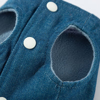 HKM-4974781 Warm Fleece Lined 3D Deer Denim Pullover Vest for Small Dogs and Cats