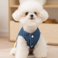 HKM-4974781 Warm Fleece Lined 3D Deer Denim Pullover Vest for Small Dogs and Cats